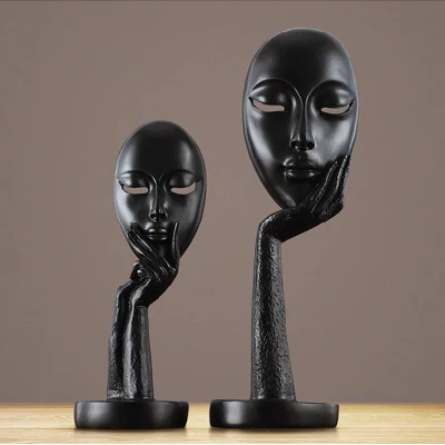 Mano-dipinta uomo faccia scultura parete di Hanging scultura decorazione