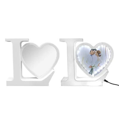 Hot Sales sublimazione cuore acrilico personalizzato cornice fotografica con liquido