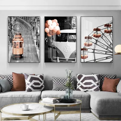 Fabbrica all&prime;ingrosso PS cornice tela pittura fiori Custom Wall Art Per l&prime;arredamento della camera