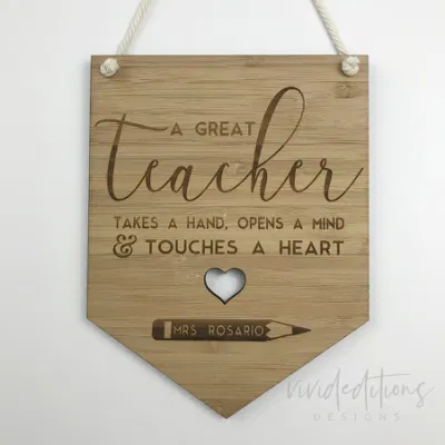 Decorazione personalizzata Bamboo legno muro segno tavola Plak Plaque