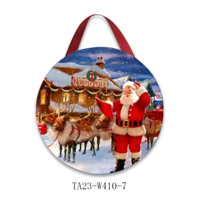 Lampada LED a luce di Natale da 12cm Cirlce da parete decorativa in tela Arte Natale Design Casa decorazione LED tela Arte