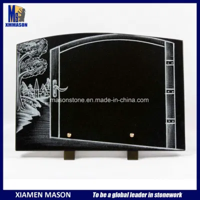 Linea incisa Shanxi Black Granite Memorial Placques