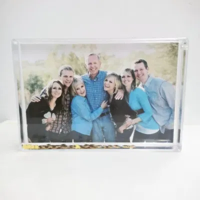  OEM Custom 4*6 Water Picture Frame Liquid glitter