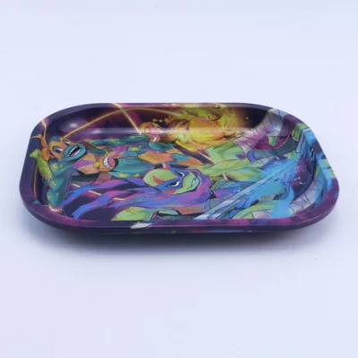 Accessori per fumo metallo a prova di grattolo con coperchio magnetico decorativo olografico personalizzato Vassoi rotolante