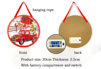 Lampada LED a luce di Natale da 12cm Cirlce da parete decorativa in tela Arte Natale Design Casa decorazione LED tela Arte