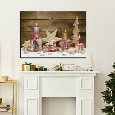 Hot sale Custom Candle Lights LED Canvas Painting Wall Arte