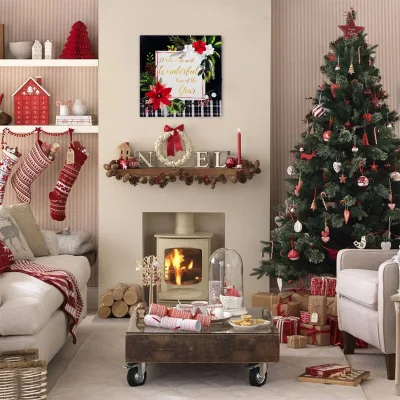 Natale Home decorazioni LED illuminato Wall Art tela Stampa per Arredamento per le vacanze