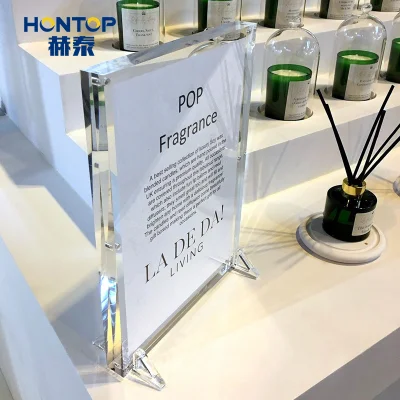 Promozione trasparente Wedding Photo Desktop Display a doppio blocco magnetico Cornice fotografica acrilica PMMA classica