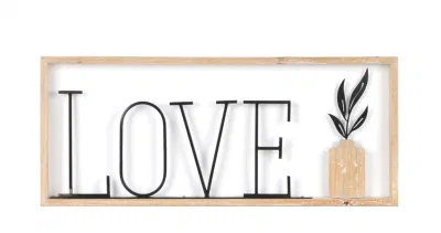 Legno telaio Love Metal Letter base legno muro appicciato per Decorazione domestica