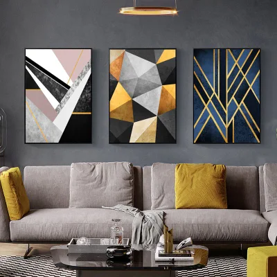 Astratto motivo geometrico tela Stampa cornice pittura parete Arte Camera da letto Soggiorno Sala per bambini decorazioni per la casa