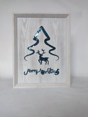  Albero di Natale all&prime;ingrosso MDF scolpito placca Arte Wall incorniciato Art for Home decor montaggio a parete