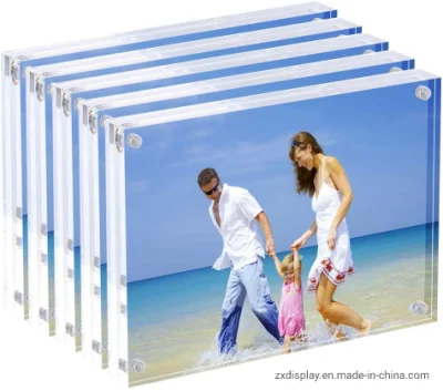 Cornice fotografica acrilica trasparente con magnete in vetro Plexi