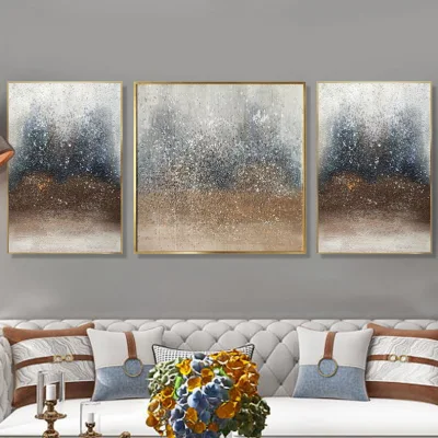 Nordic decorazione Pittura soggiorno divano sfondo parete Trittico Hanging Foto Abstract Art Beach dipinto ad olio