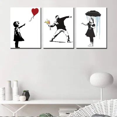 Grafica da parete personalizzata in tela bianca e nera grande per Arredamento soggiorno Graffiti Street Art cucina decorazione a parete Stampa Arredamento Casa d&prime;arte