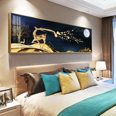 Pittura astratta Oro Nero fiore Rosa Cristallo decorazione della camera da letto in porcellana Arte della parete