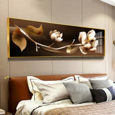 Pittura astratta Oro Nero fiore Rosa Cristallo decorazione della camera da letto in porcellana Arte della parete