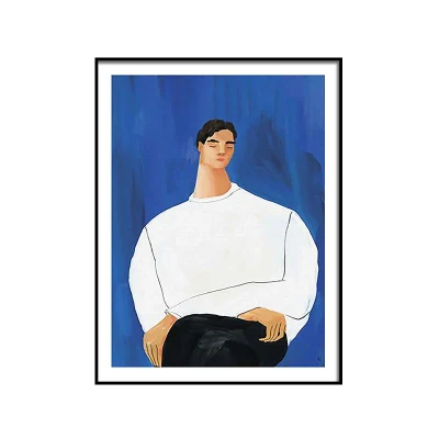 Nordic Blue Art personaggio Simple Man Picture Wall decorazioni per Quadri del soggiorno