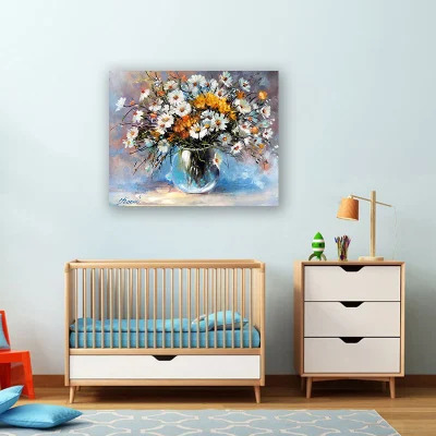 Quadri dipinti a mano di tela, Arte di tela parete di ciliegio Blossom estetica Nordic Rectangle Artwork spatola Textured Frameless fresco pittura Grande arredamento domestico