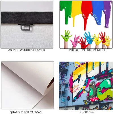 Factory Hot sale bere rana Banksy Graffiti Wall Art colorato Tela Stampa immagine Casa moderna decorazione parete pittura Galleria avvolto Soggiorno