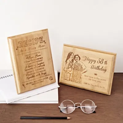 Decorazione personalizzata Bamboo legno muro segno tavola Plak Plaque