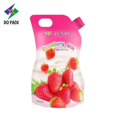 DQ Pack sacchetti per imballaggio flessibili Produttori DOYPACK Pouch con angolo Beccuccio per succo di yogurt al latte