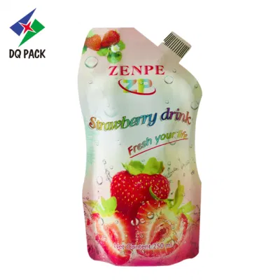 DQ Pack sacchetti per imballaggio flessibili Produttori DOYPACK Pouch con angolo Beccuccio per succo di yogurt al latte