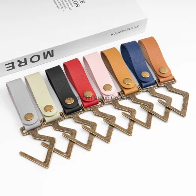 Gancio da parete in pelle PU metallica utile Abbigliamento a corda con gancio da stendibiancheria Cappotti Asciugamani Hanger Camping Rope ganci per riporre le corde