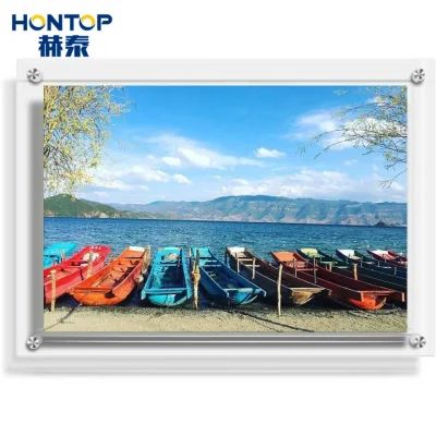 Nuovo banchetto vintage da tavolo con due lati, festa di nozze magnetica Promozione acrilico trasparente Photo Frame