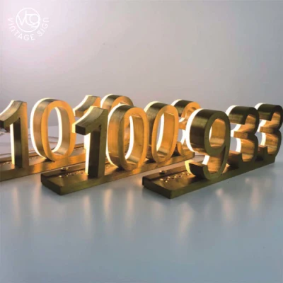 Cartellonistica personalizzata Alphabet in metallo Insegne numeri di casa LED