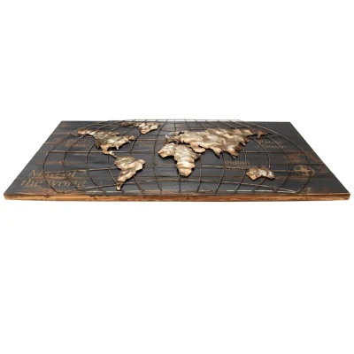 Vancy Arts originale artigianale Commercio all&prime;ingrosso metallo Arte Wall Oro Outdoor Metal World Map Wall Art Home decor
