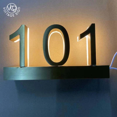 Cartellonistica personalizzata Alphabet in metallo Insegne numeri di casa LED