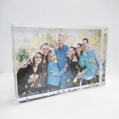 OEM Custom 4*6 Water Picture Frame Liquid glitter