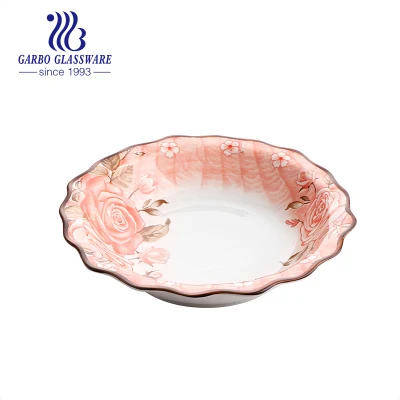 5 pollici Commercio all&prime;ingrosso di stile reale smaltato colore blu reale Design a forma di fiore ciotola da dessert in porcellana con design personalizzato Vaschetta in ceramica