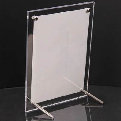 Cornice fotografica acrilica trasparente personalizzata licenza Business Display da tavolo Stand