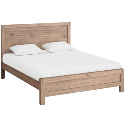 Ultimo prezzo a buon mercato legno piattaforma legno naturale quercia telaio letto Con bordo basso