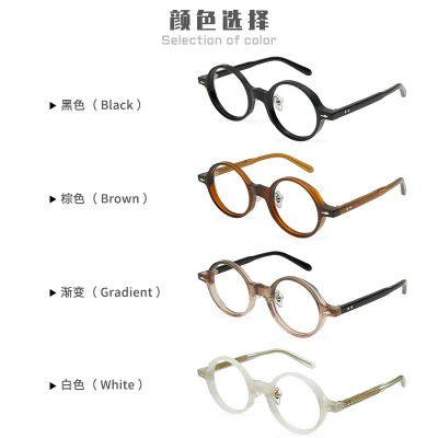 Montature rotonde vintage per occhiali in acetato Unisex Occhiali neri Occhiali