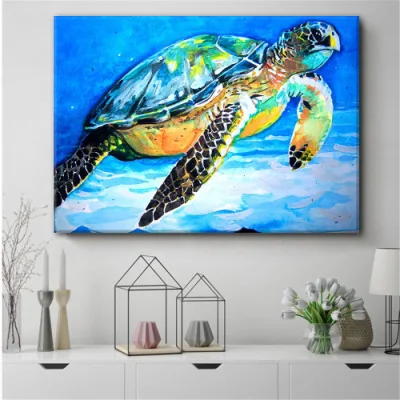Vendita all&prime;ingrosso personalizzata Ocean Turtle Waterproof HD Stampa tela muro di pittura Arte