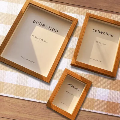 Cornice fotografica quadrata personalizzata in legno Shadow Box di alta qualità