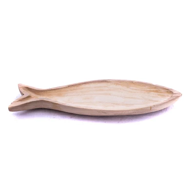 Vassoio di servizio in legno ecologico all&prime;ingrosso a basso prezzo vassoio decorativo a forma di pesce
