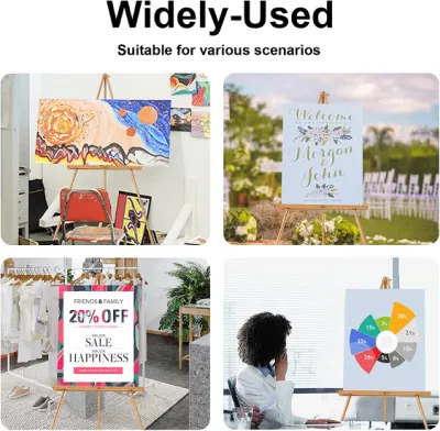 Cavalletto per cavalletto con telaio a, Easel per esposizione in legno con supporto regolabile in tela, Easel per pavimento