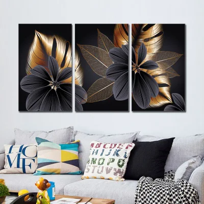 Custom HD impermeabile foglie d&prime;oro Design tela pittura Wall Art