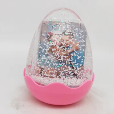 Uovo neve Globo cornice fotografica con acqua e glitter