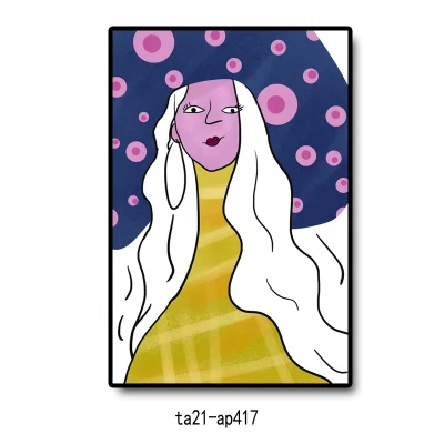 Pittura astratta Donne Girls Comic Graffiti Wall Art Canvas Printing Arredamento Casa a buon mercato minimalista Artistic incorniciato immagine