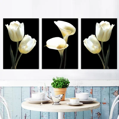 Vendita all&prime;ingrosso decorazione parete Arte Bianco fiore HD immagine impermeabile vivere Camera Letto decorazione tela pittura immagine