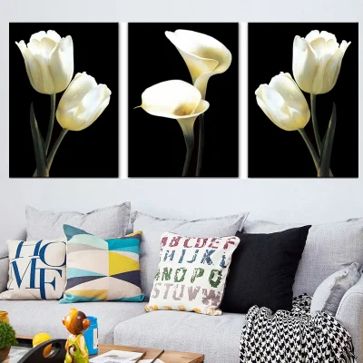 Vendita all&prime;ingrosso decorazione parete Arte Bianco fiore HD immagine impermeabile vivere Camera Letto decorazione tela pittura immagine