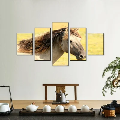 Tela moderna pittura Arte immagine della parete 5 pezzi Cavallo animale