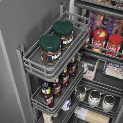 Rack per mobili da cucina, grigio scuro, base solida, estrazione cestello Out 6 Tier Pantry Basket