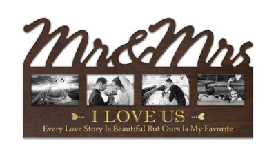 Rustico MR. &amp; MRS matrimonio cornice di legno muro