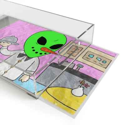 Vassoio di servizio con display in acrilico con maniglia per bagno e cucina