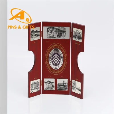 Orecchio di grano in metallo personalizzato con la medaglia personalizzata del Creative Crystal Trophy ottagonale Base di legno solido piastra di autorizzazione Commemorative Plate souvenir Wood legno Placca